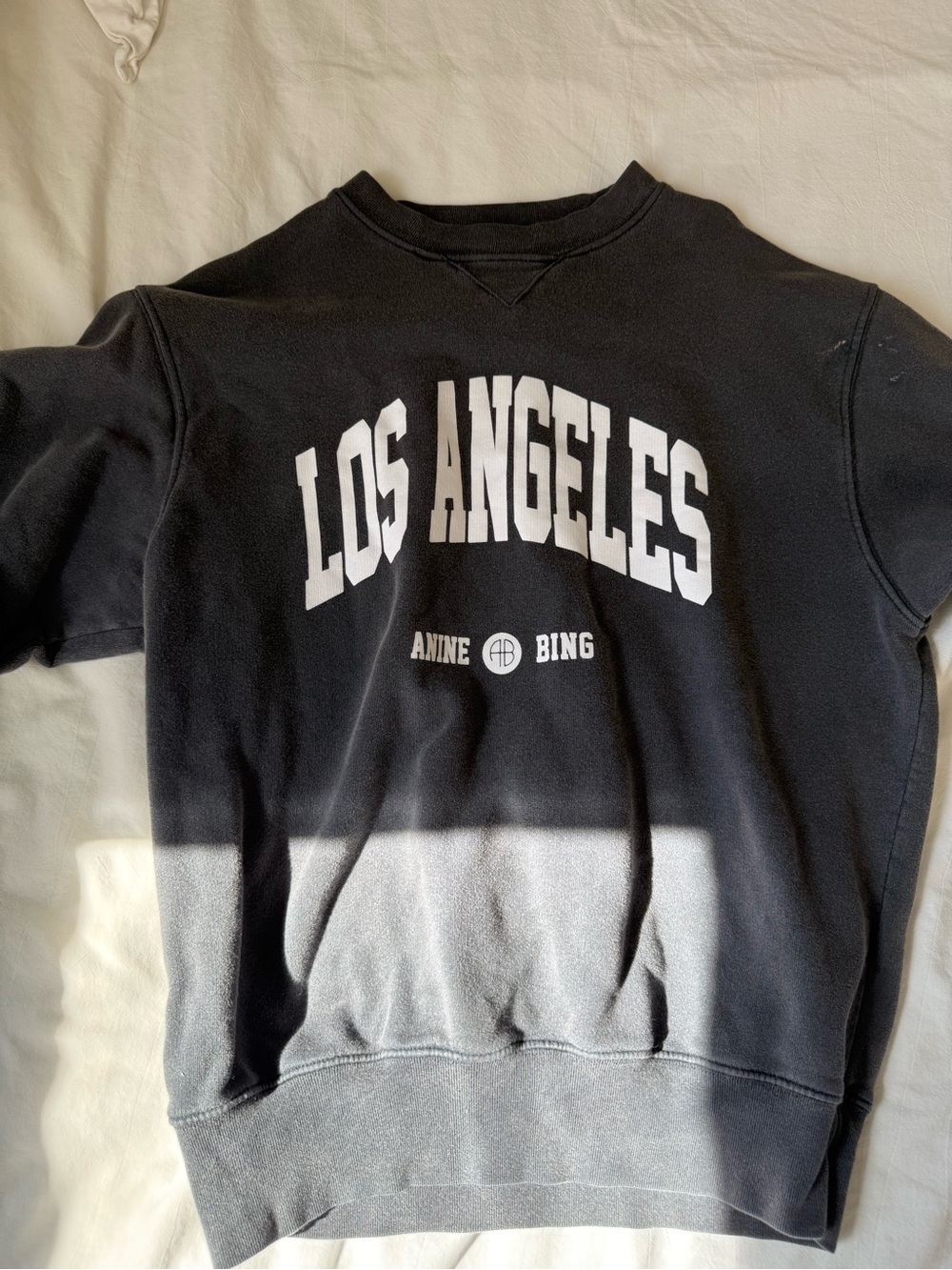ANINE BING Gray Los Angeles Sweatshirt with Interior Fleece